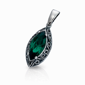 Wisiorek ze srebra z kryształem Swarovskiego emerald