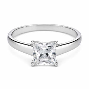 Pierścionek ze srebra z kwadratową cyrkonią